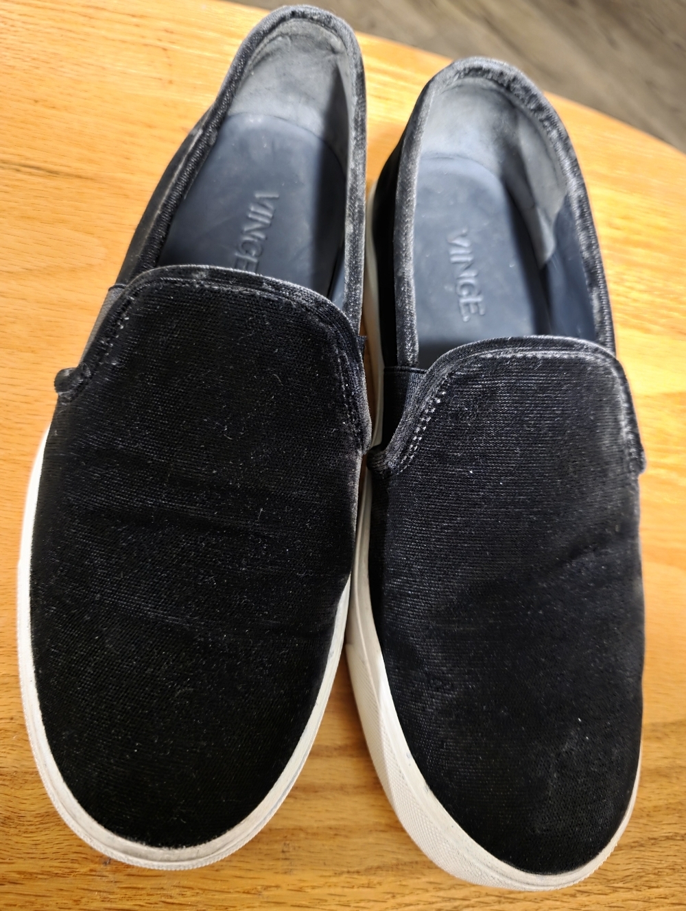 Vince Black Velvet Slip-On Sneakers. Sz 5